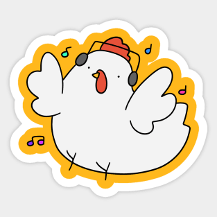 Headphones Chicken Sticker